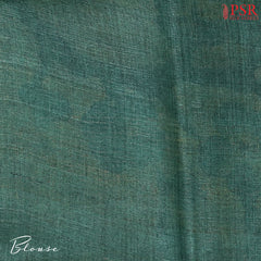 Pear Green Tussar Silk Saree