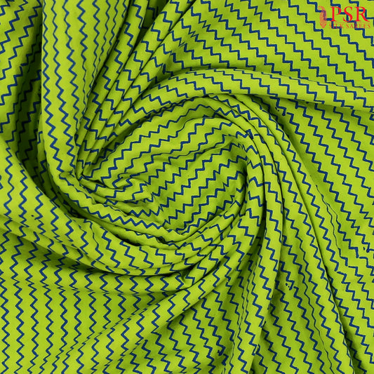 Pear Green Cotton Print Running Material
