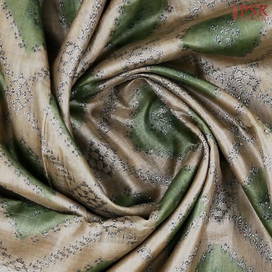 Taupe Banaras Tussar Silk Saree