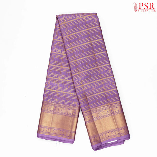 Lilac Kanchipuram Jacquard Silk Saree