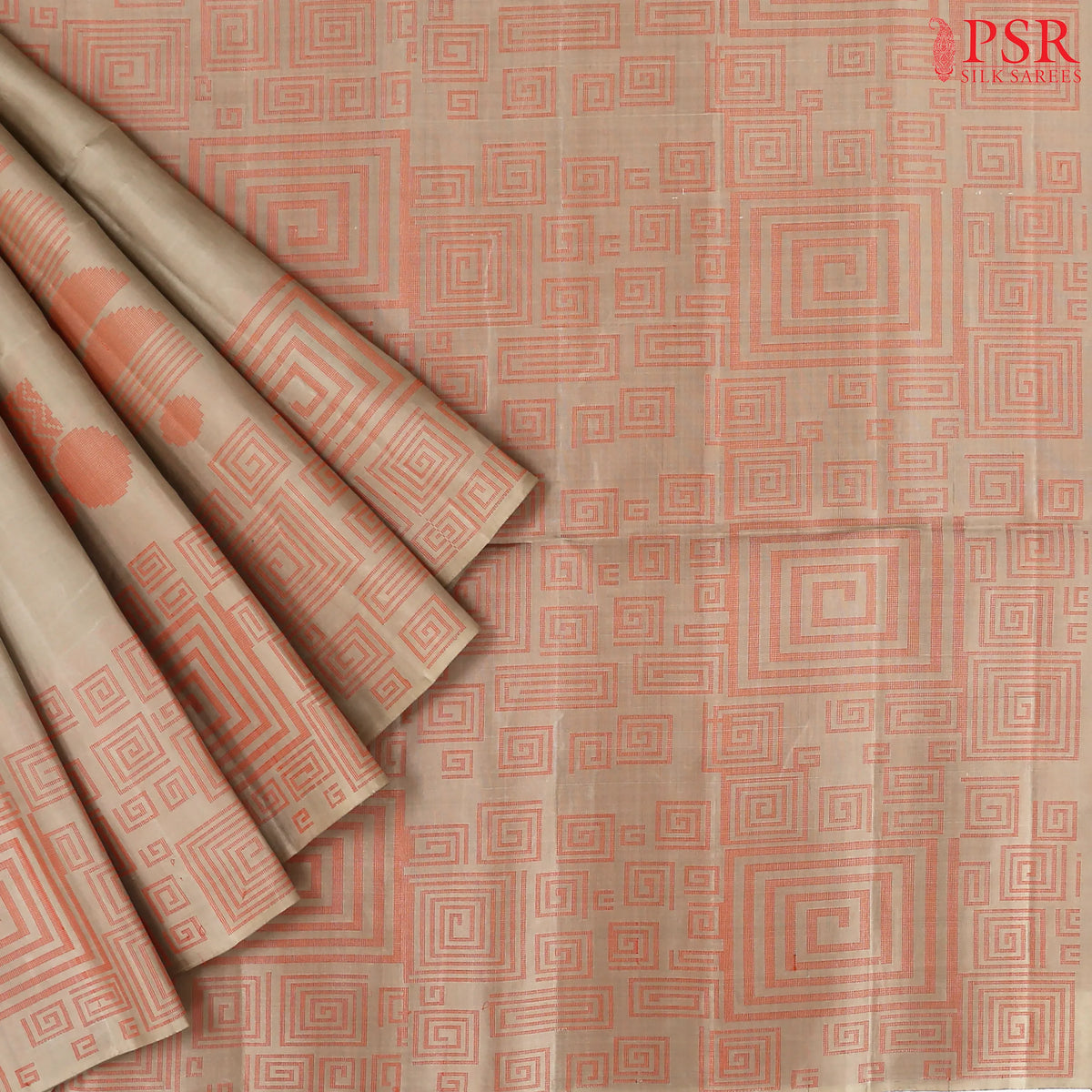 Chikoo Beige Soft Silk Saree