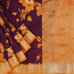 Tyrian Purple Assam Saree