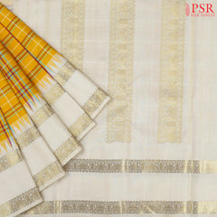 Amber Yellow Kanchipuram Silk Saree