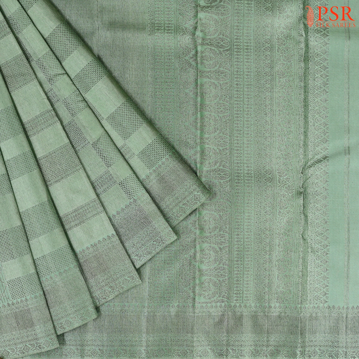 Mossy Sage Green Kanchipuram Silk Saree