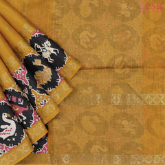 Mustard Yellow Tussar Silk Saree