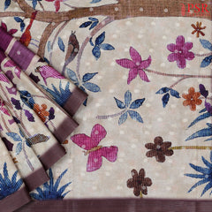 Royal Beige Semi Tussar Saree