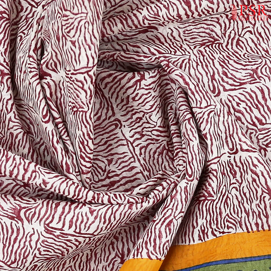 Off White Silk Cotton Saree
