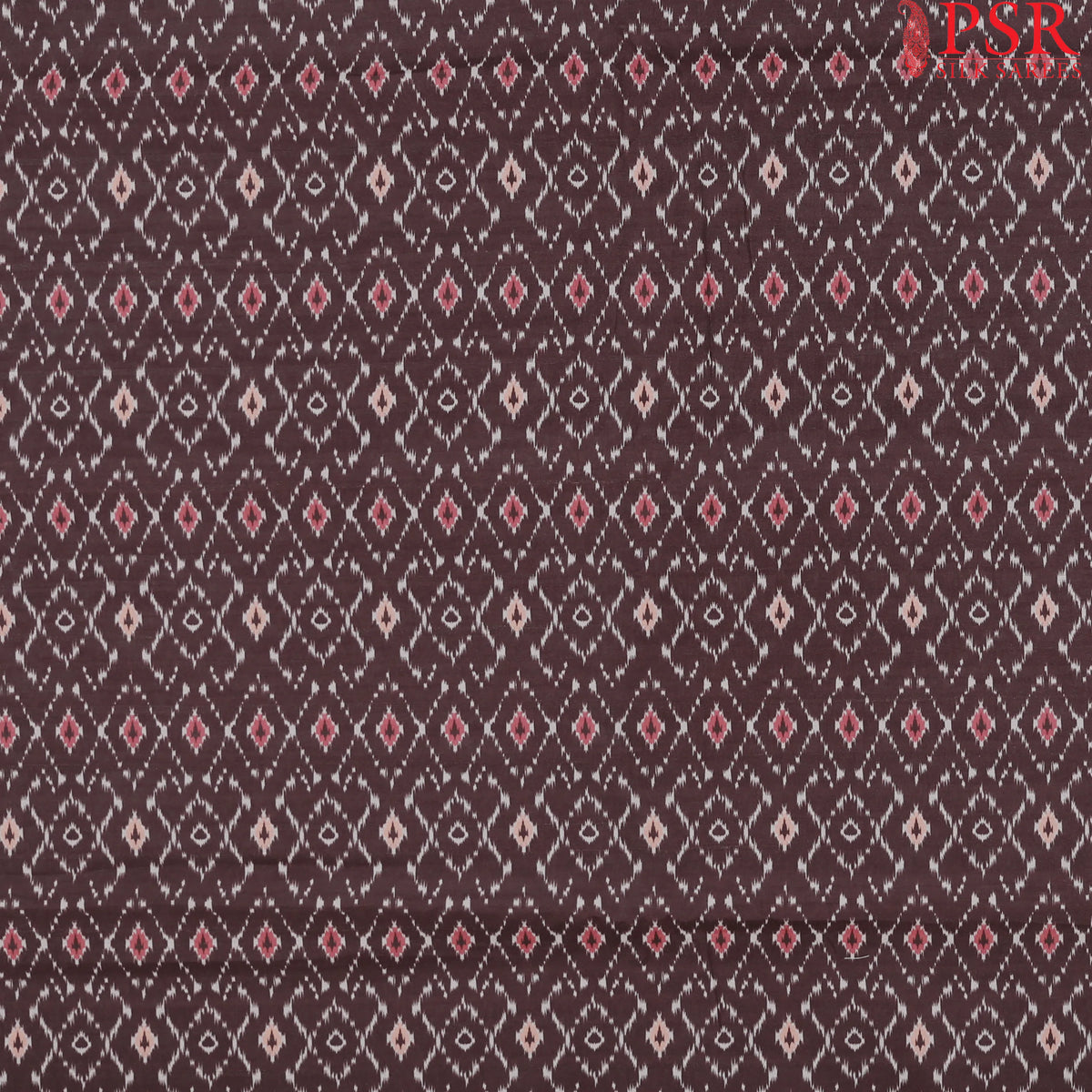 Brown Semi Tassar Ikkat Print Running Material