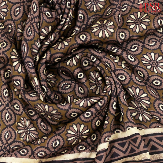 Olive Brown Modal Silk Saree