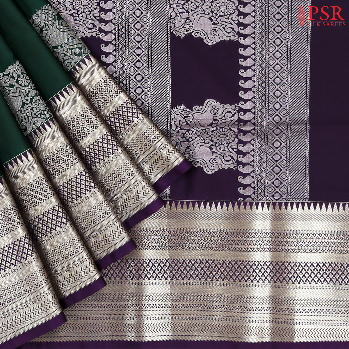 Bottle Green Soft Art Silk Saree