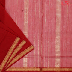 Red Maheshwari Silk Cotton Saree