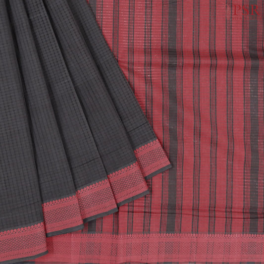 Black Mangalagiri Cotton Saree