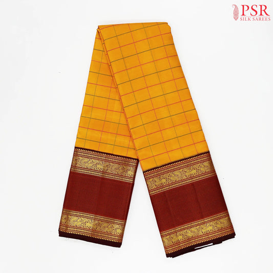 Marigold Kanchipuram Silk Saree