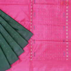 Bottle Green Vazhainaar Silk Saree
