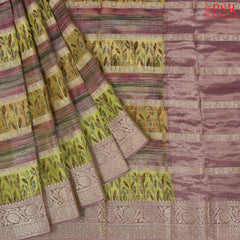Orchid & Green Tissue Saree