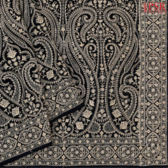 Black Georgette Laser Embroidery Saree