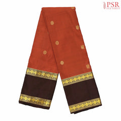 Rust Orange Kanchipuram Silk Saree