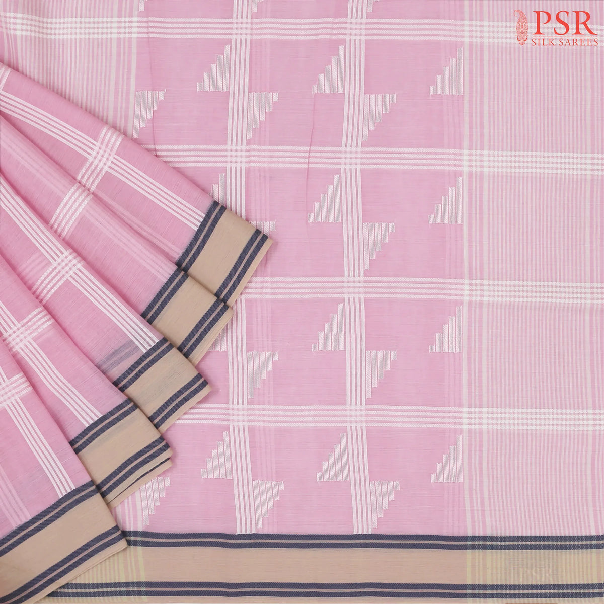 Pastel Pink Byloom Cotton Saree