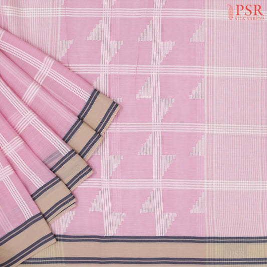 Pastel Pink Byloom Cotton Saree