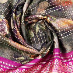 Jungle Green Kanchipuram Jacquard Tissue Silk Saree