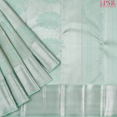Pastel Turquoise Kanchipuram Jacquard Tissue Silk Saree
