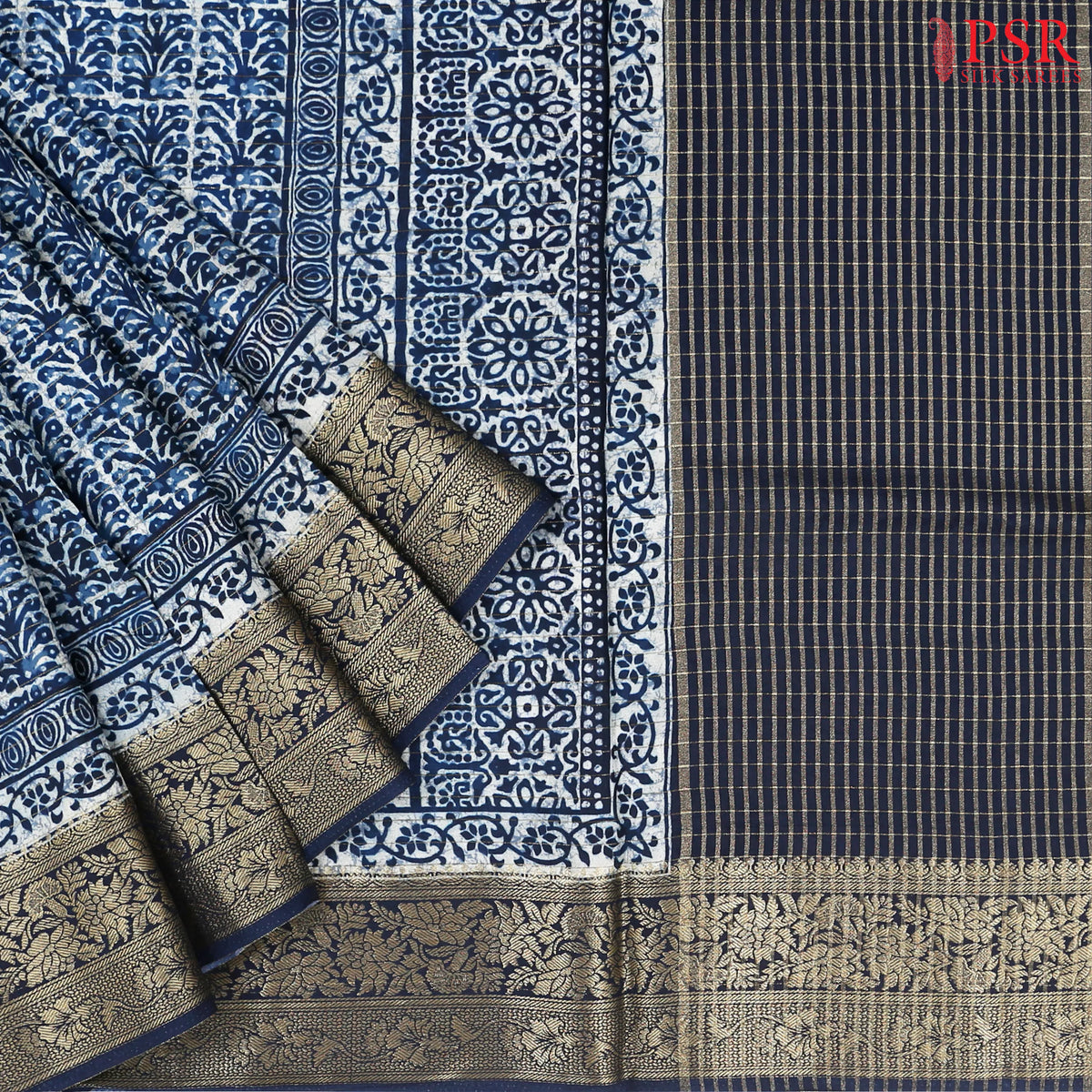 Indigo Blue Modal Silk Saree