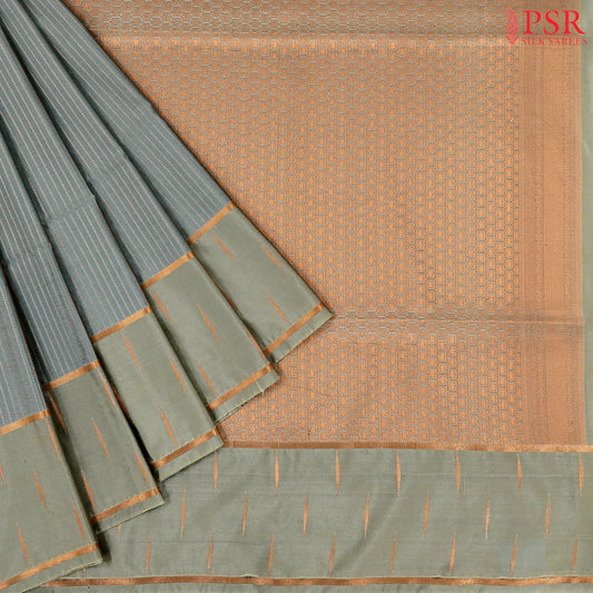 Turquoise Grey Soft Art Silk Saree