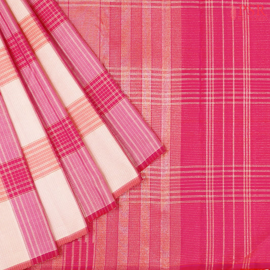 Pink & Peach Kanchipuram Silk Saree