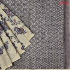 Olive Beige Banaras Tussar Silk Saree