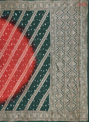 Antique Red Crushed Bandhini Saree