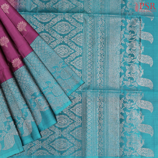 Dark Purple Soft Silk Mix Saree