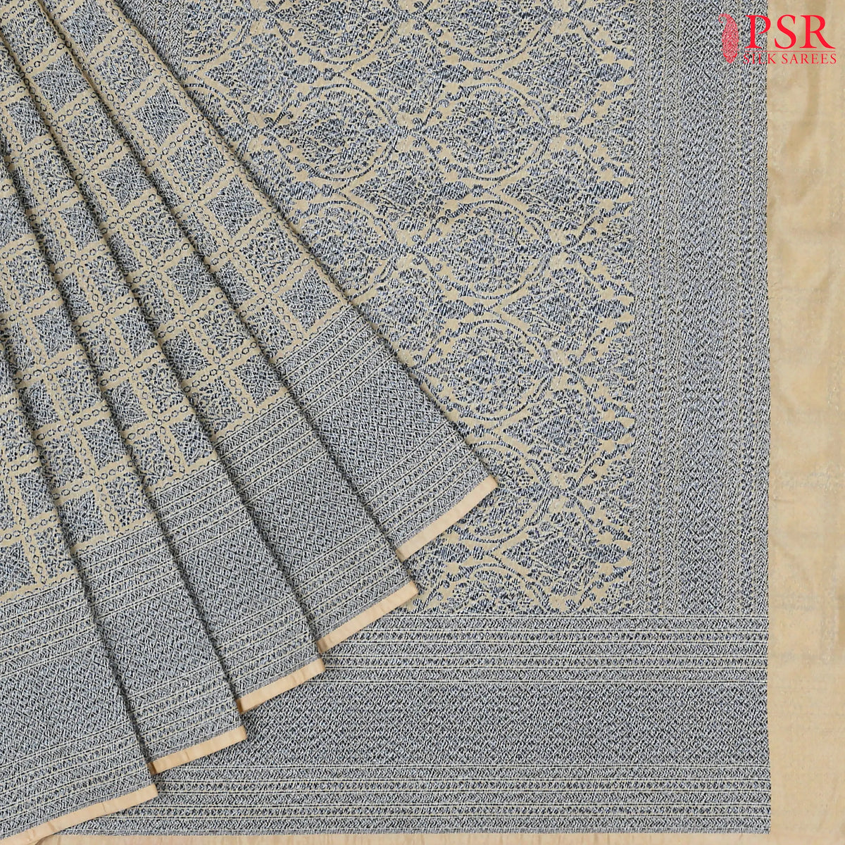 Tussar Beige Summer Silk Saree