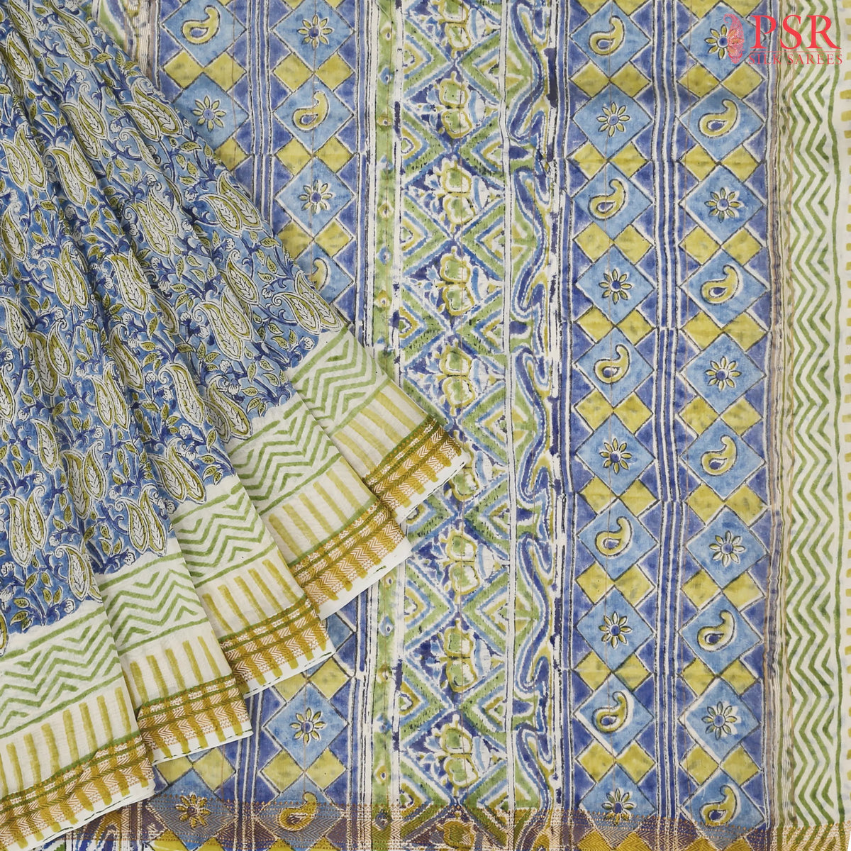 Heavenly Blue Chanderi Silk Cotton Saree