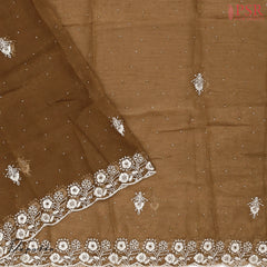 Cedar Brown Tissue Dress Material