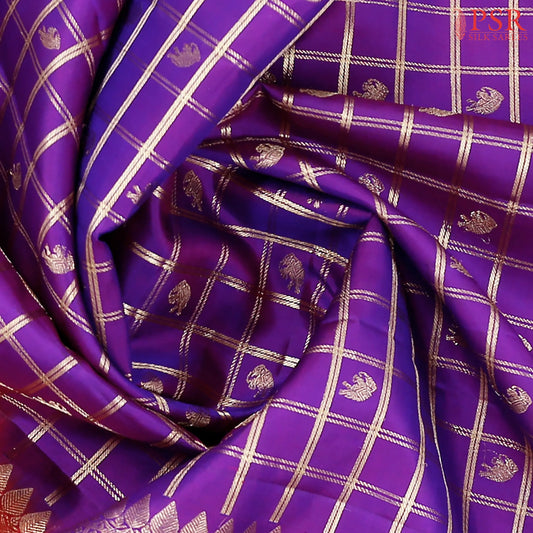 French Violet Kanchipuram Silk Saree