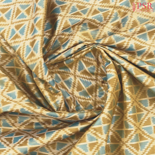 Olive Tan Pochampally Silk Ikat Saree