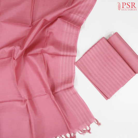 Flamingo Pink Semi Tassar Dress Material