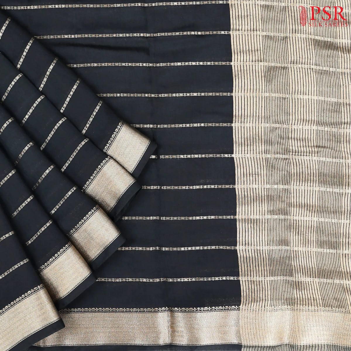 Black Assam Saree
