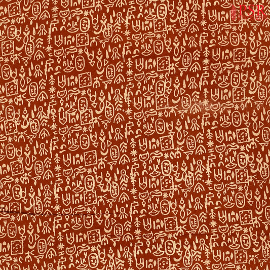 Brown Cotton Print Running Material