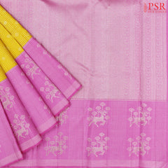 Yellow Kanchipuram Jacquard Silk Saree