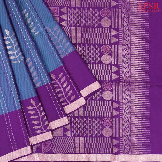 Steel Blue Soft Silk Saree