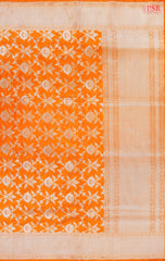 Saffron Banaras Silk Saree