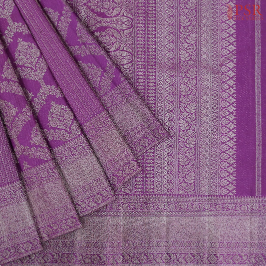 Dark Amethyst Violet Kanchipuram Silk Saree
