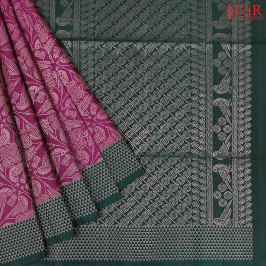 Dark Fandango Purple Soft Silk Saree