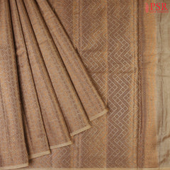 Chikoo Banaras Tussar Silk Saree