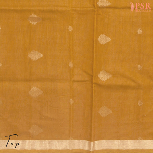 Mustard & Dark Green Silk Cotton Dress Material