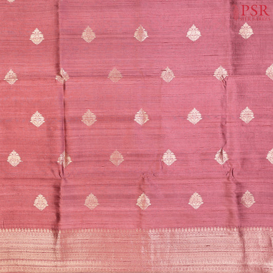 Rosewood Pink Kadhi Tussar Silk Dress Material