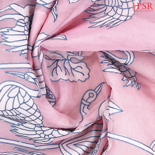 Pastel Pink Manipuri Super Net Saree
