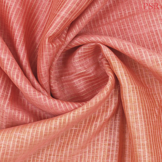 Flamingo Pink Semi Tussar Saree