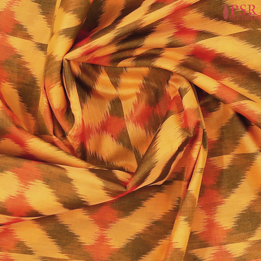 Mustard Yellow Patola Silk Cotton Saree
